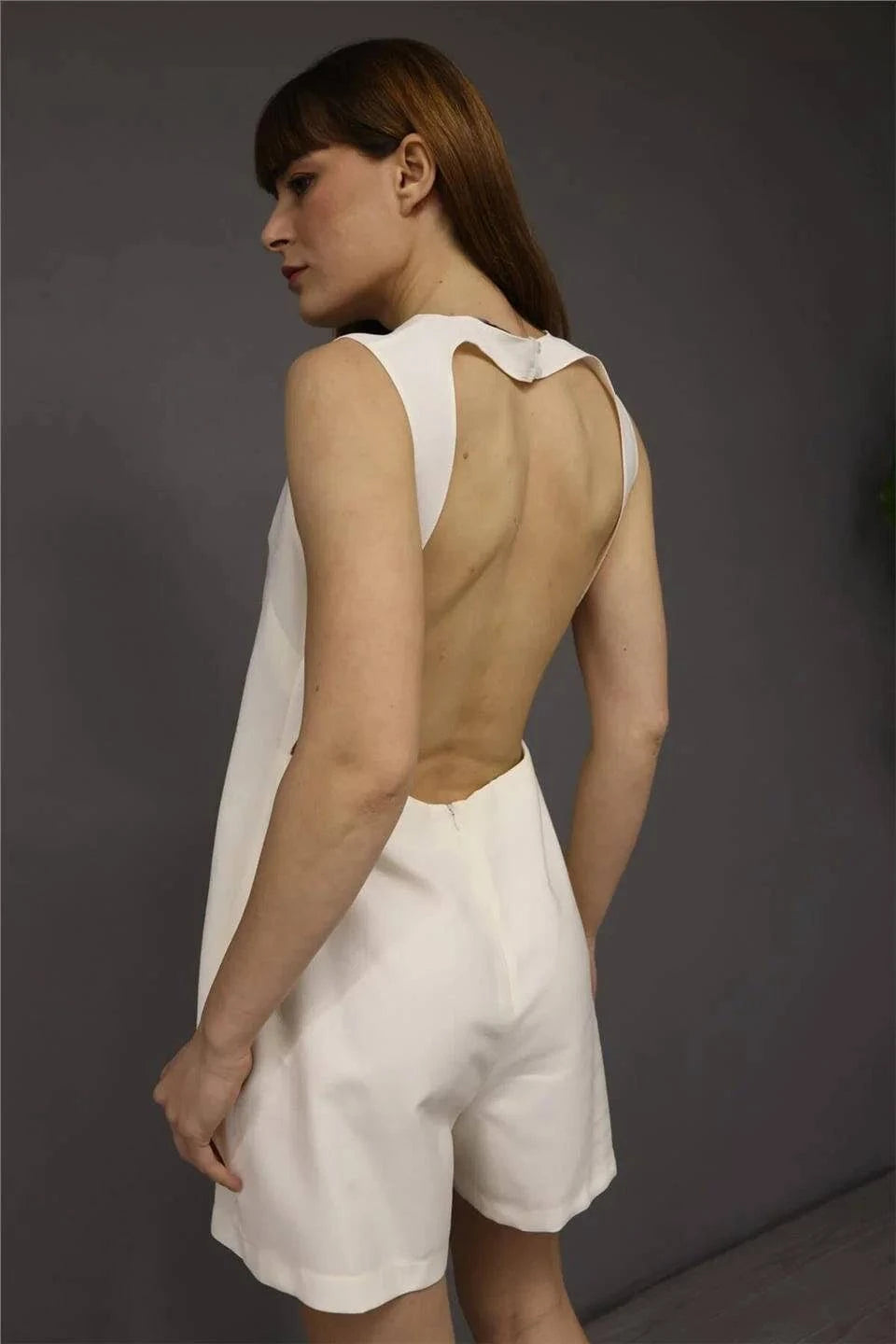 Radiate Elegance Backless Playsuit - White - LussoCA