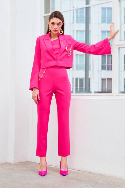 Chain Accessory Trousers - Hot Pink - LussoCA