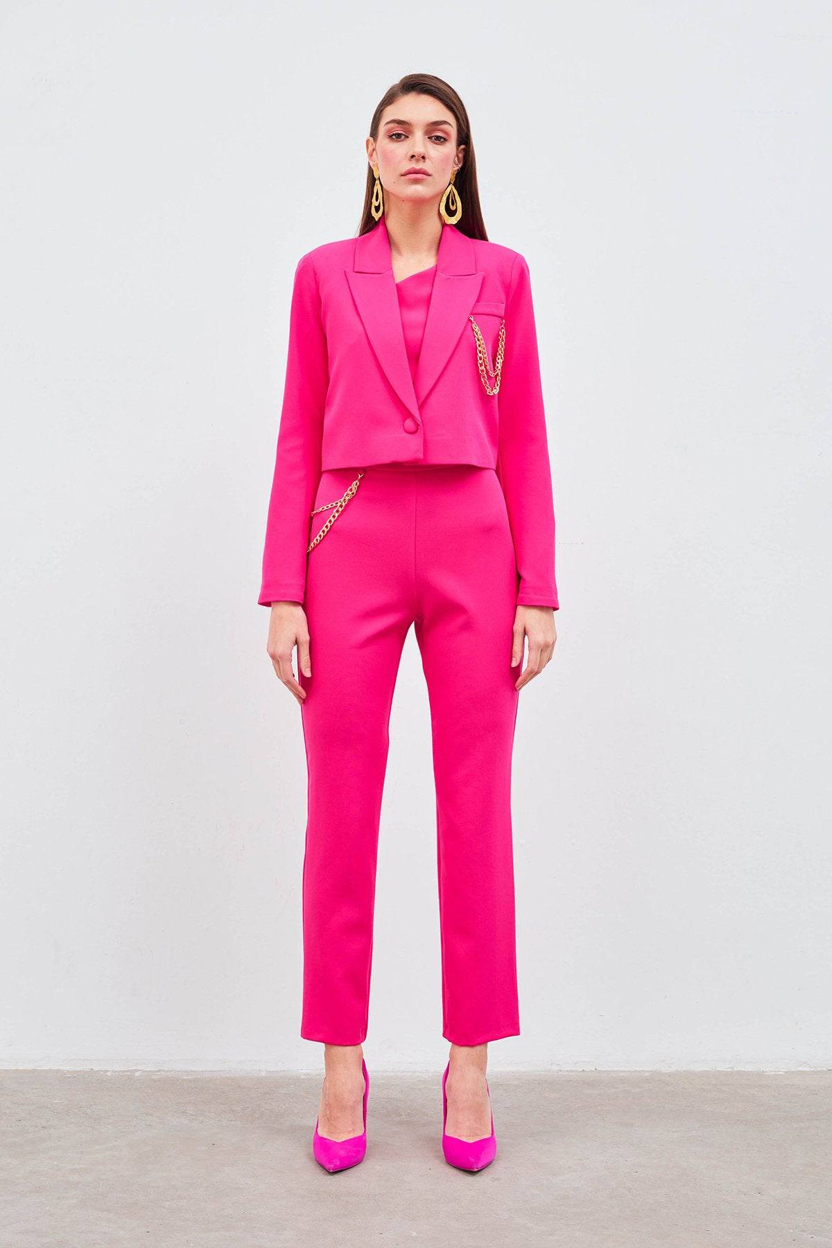 Chain Accessory Trousers - Hot Pink - LussoCA