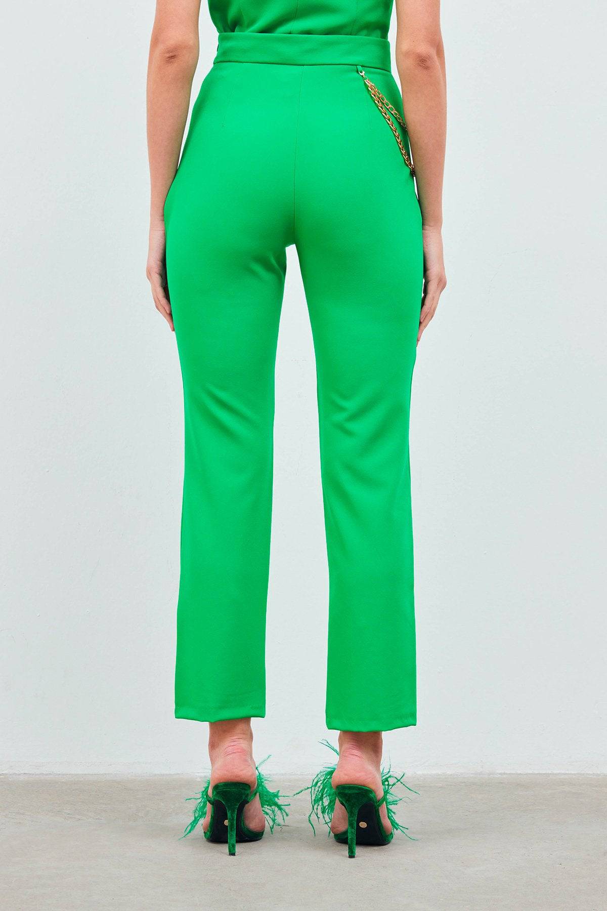 Chain Accessory Trousers - GREEN - LussoCA