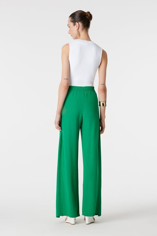 Linen wrap pants - Olive Green