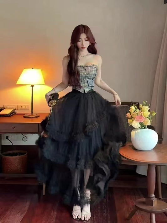 3 Layered Tulle skirt - black