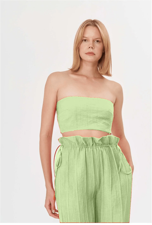 Kiara 3 Pieces Set Tube Top - Green - LussoCA