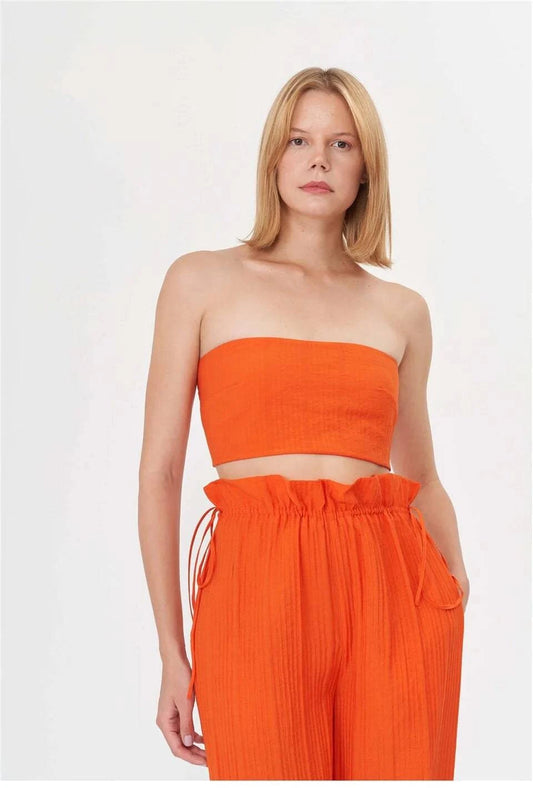 Kiara 3 Pieces Set Tube Top - Yellow - LussoCA