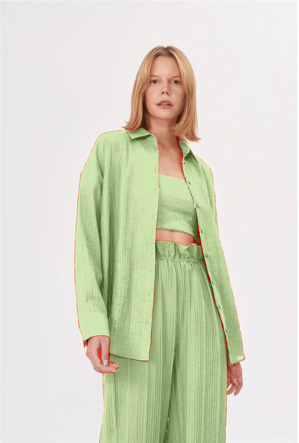 Kiara 3 Pieces Set Tube Top - Green - LussoCA