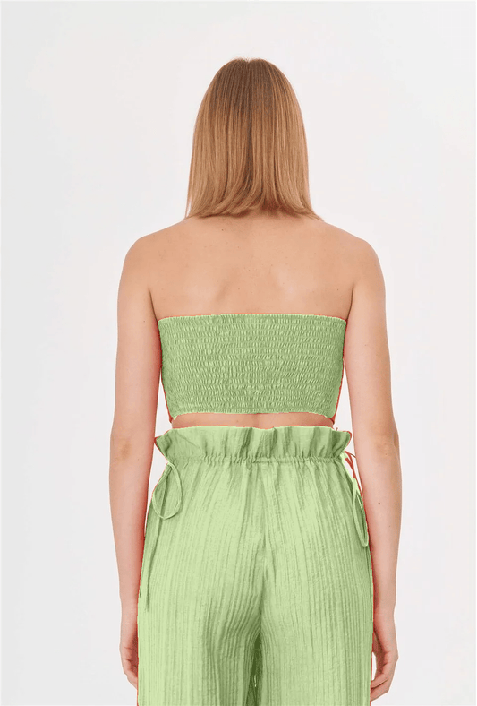 Kiara 3 Pieces Set Tube Top - Green - LussoCA