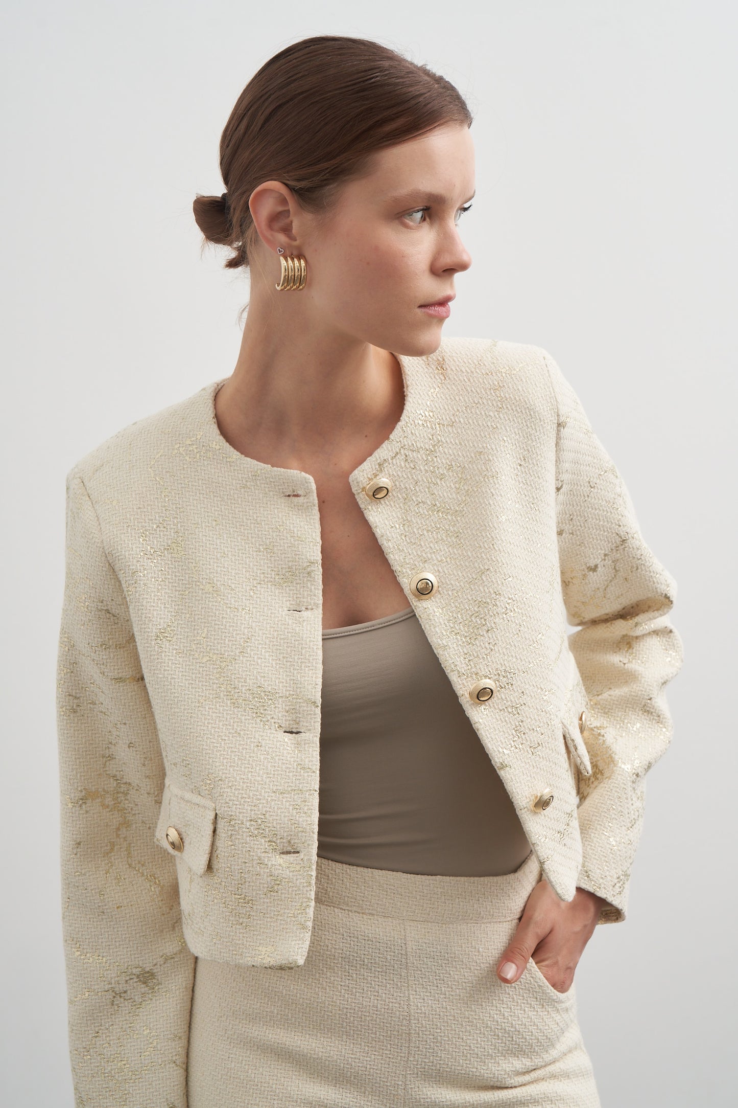 Chic Tweed Blazer – Perfect for Spring | Black & Off-White