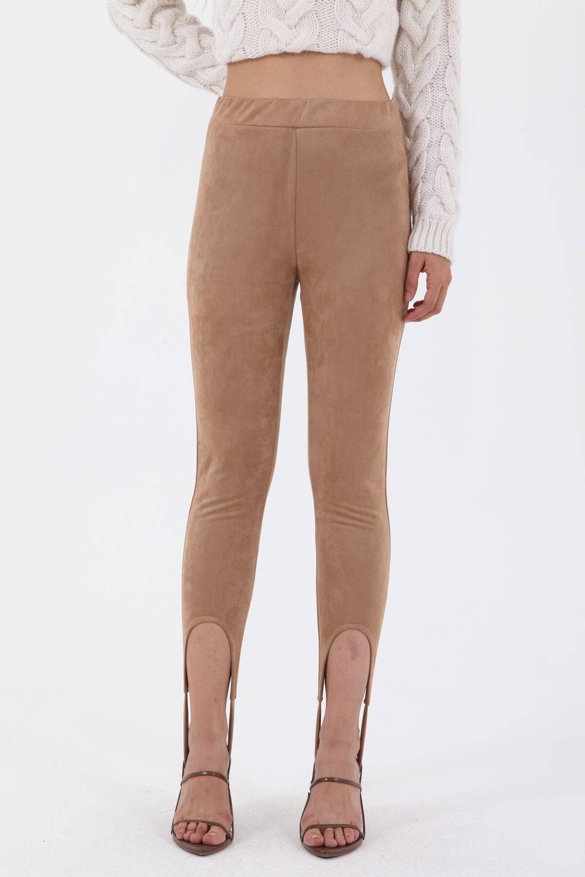 Strap Suede Leggings - Oat Milk - LussoCA