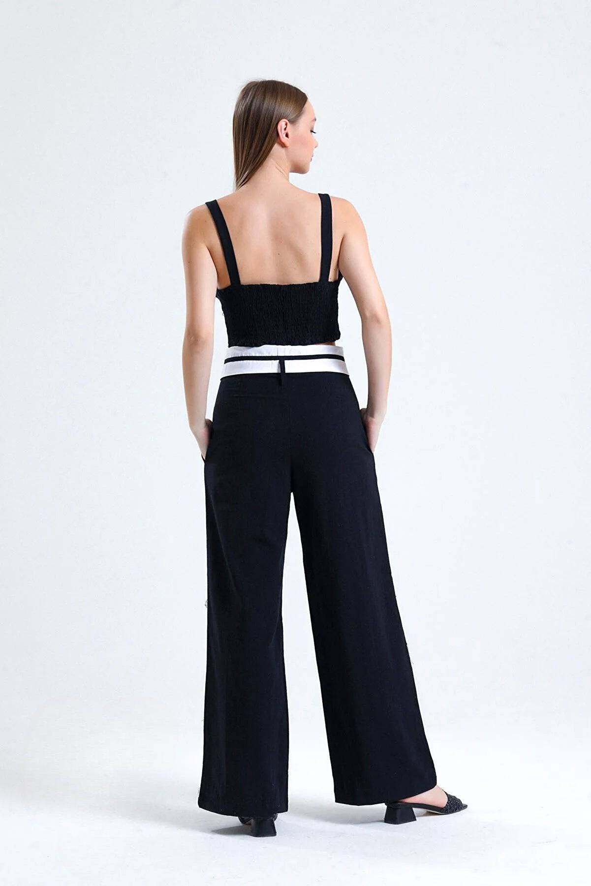 100% Organic Fabric Crop Top - Black - LussoCA