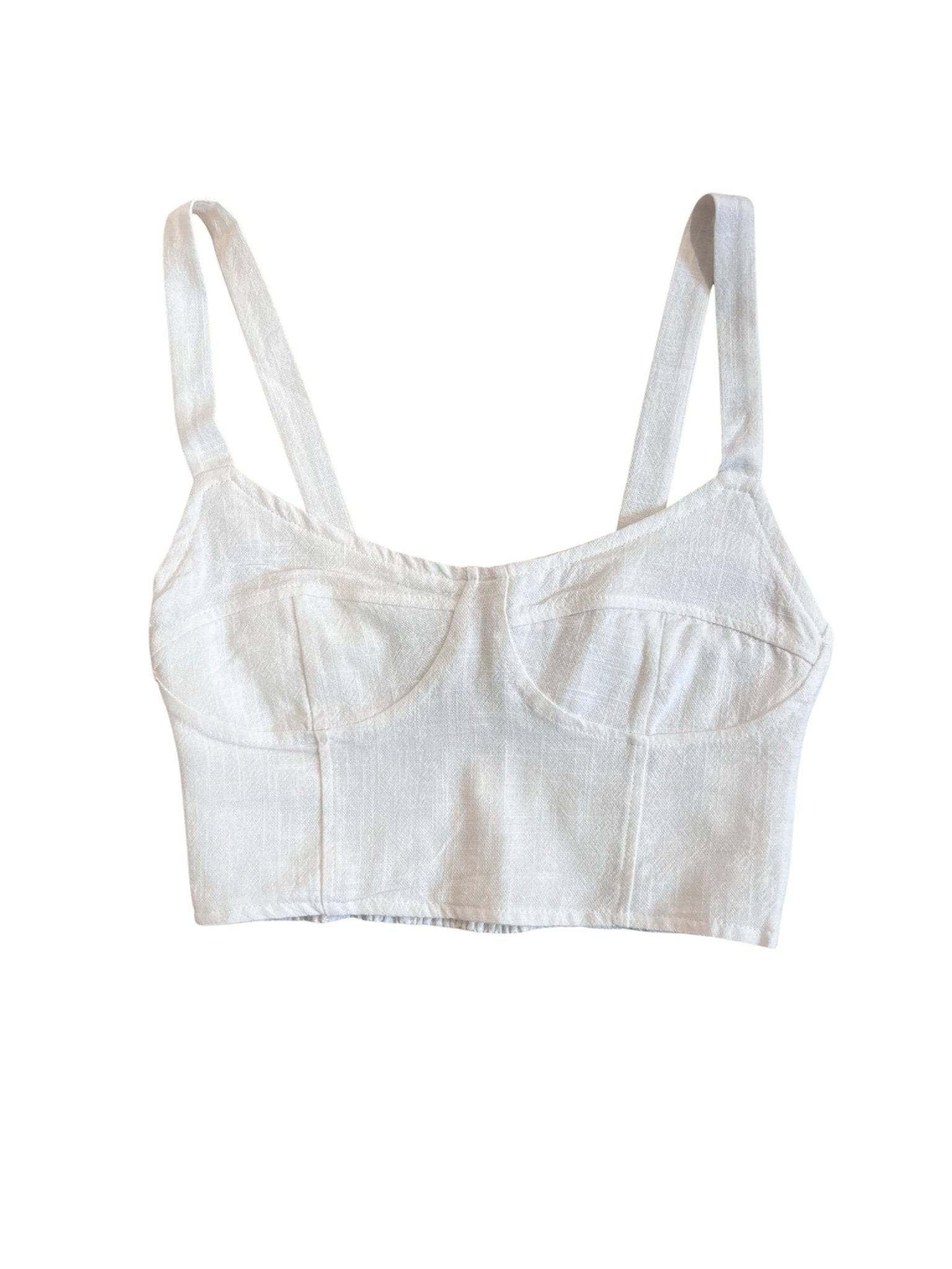 100% Organic Fabric Crop Top - White - LussoCA