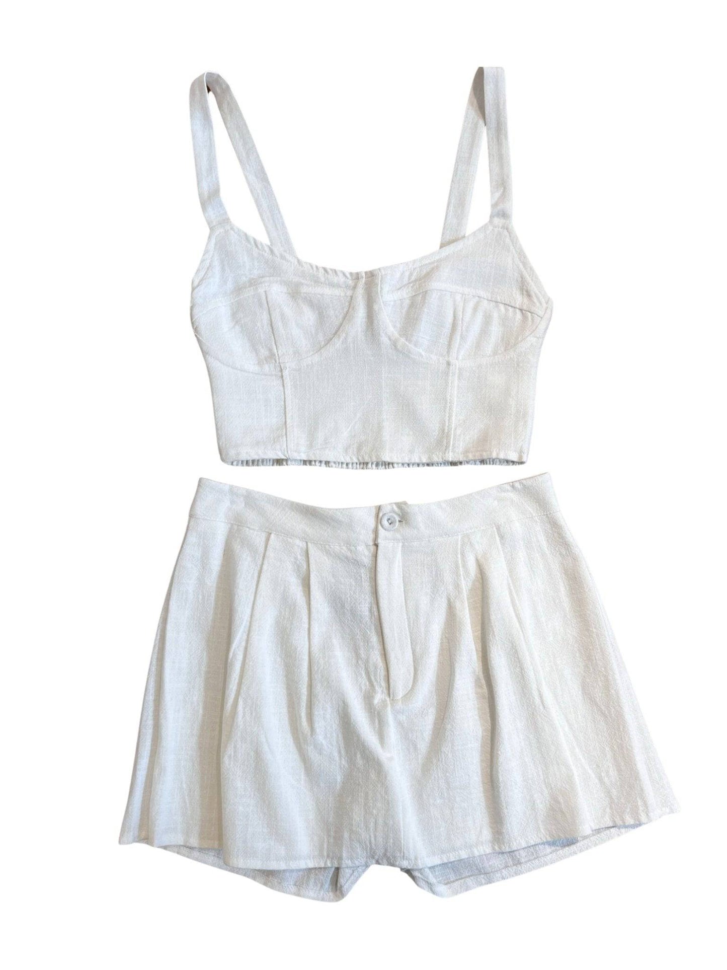 100% Organic Fabric Crop Top - White - LussoCA