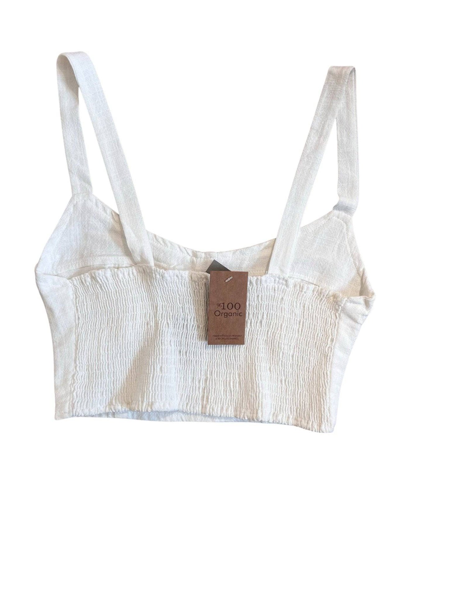100% Organic Fabric Crop Top - White - LussoCA