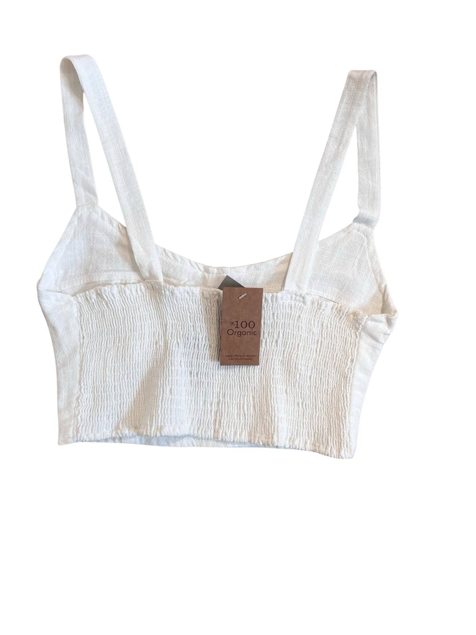 100% Organic Fabric Crop Top - White - LussoCA