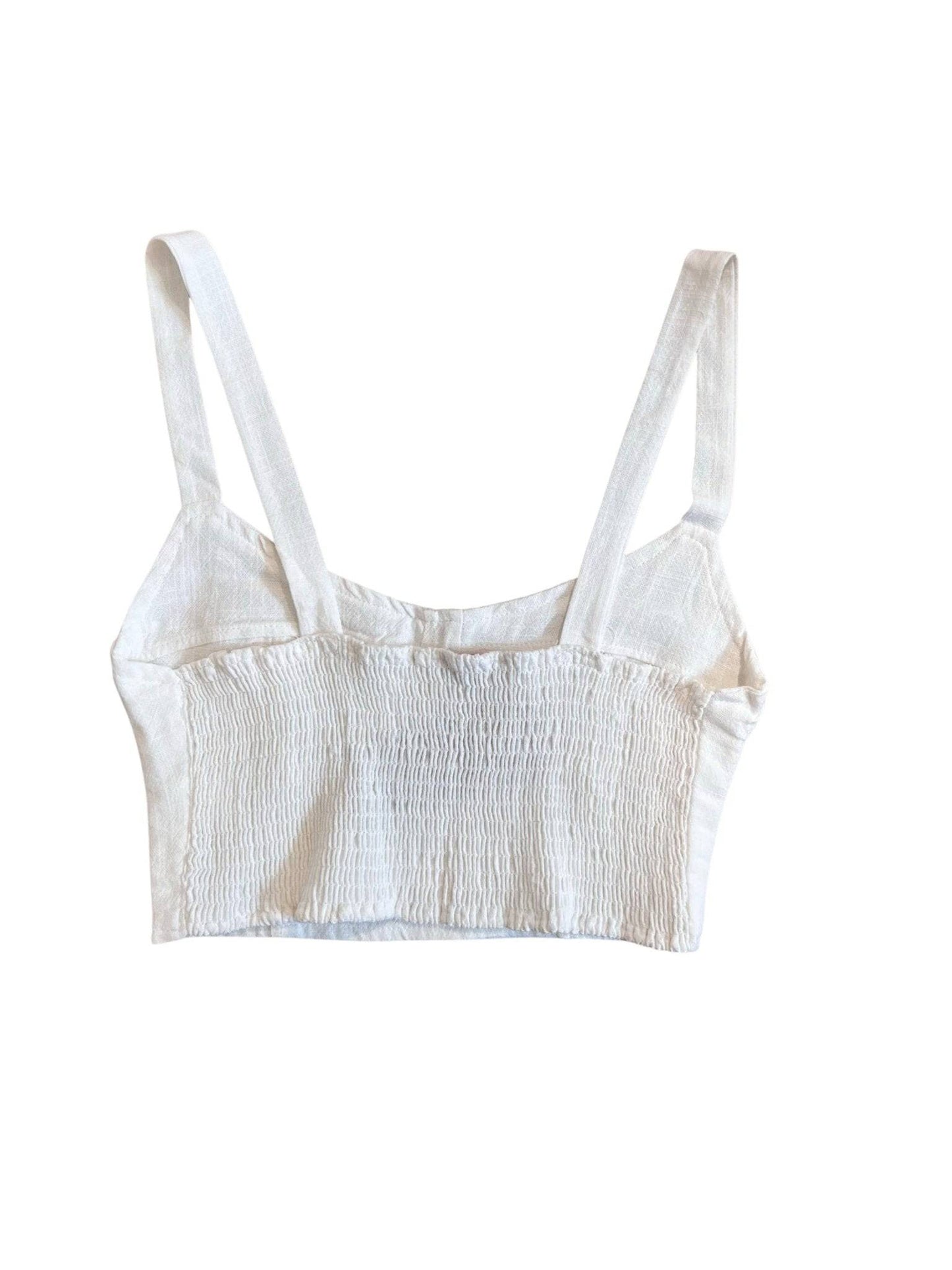 100% Organic Fabric Crop Top - White - LussoCA