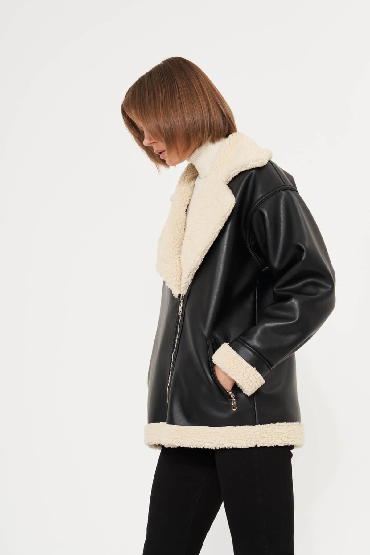 Fleece Lined Leather Milla Jacket - LussoCA