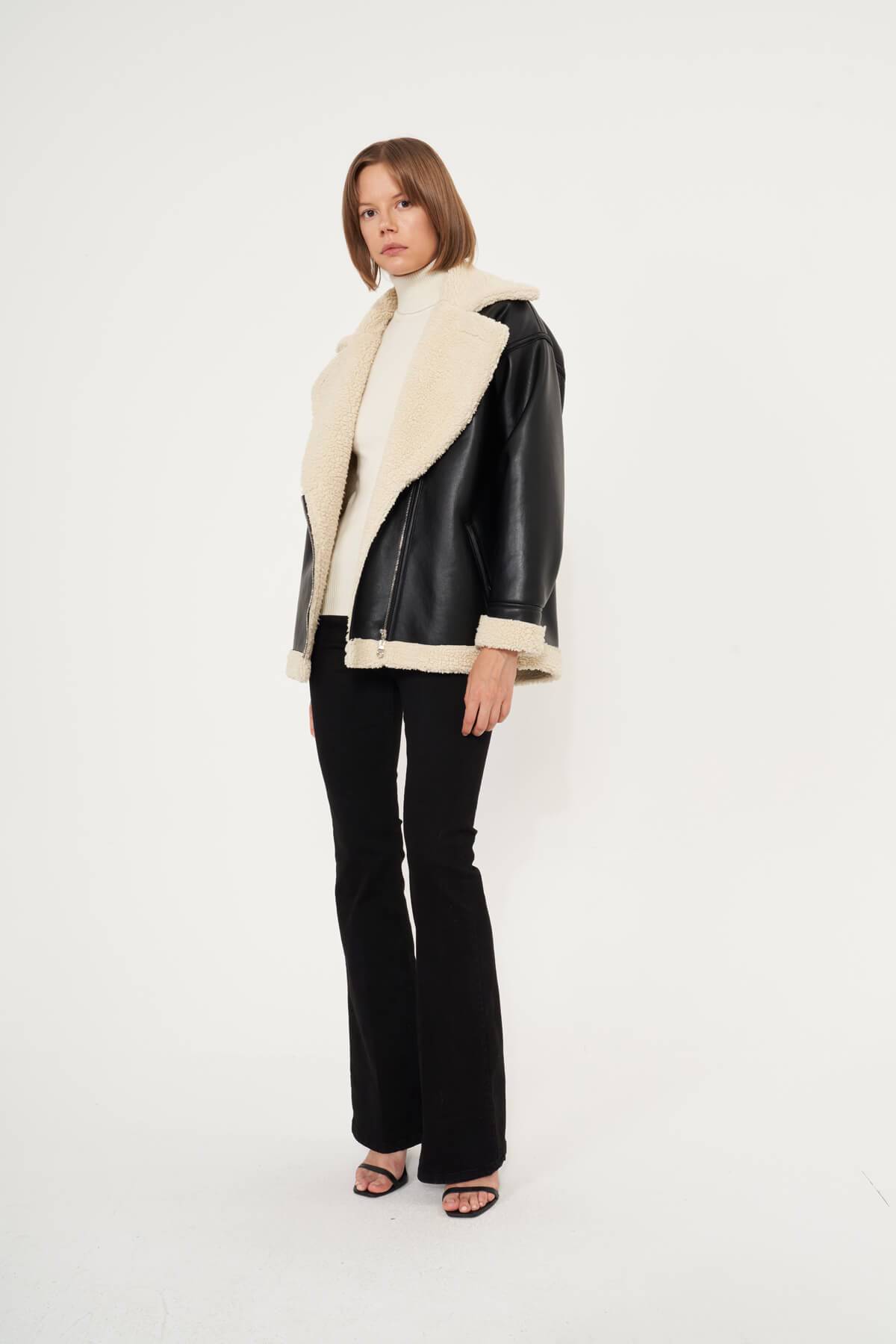 Fleece Lined Leather Milla Jacket - LussoCA
