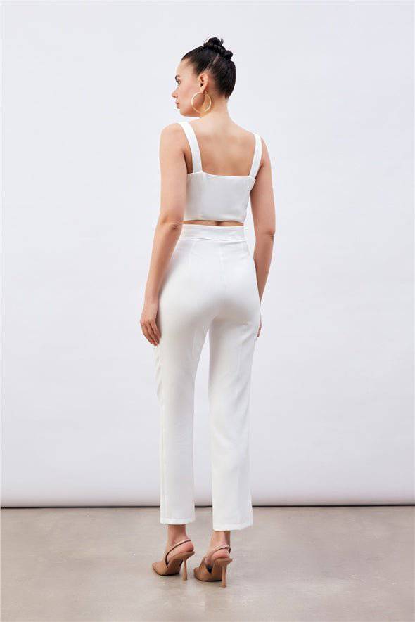 Accessory Detailed Pants - White - LussoCA