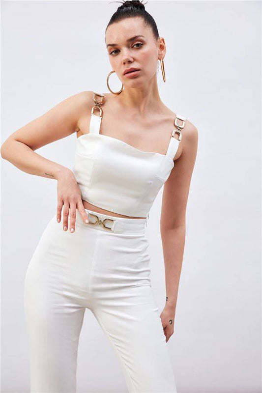 Accessory Detailed Pants - White - LussoCA