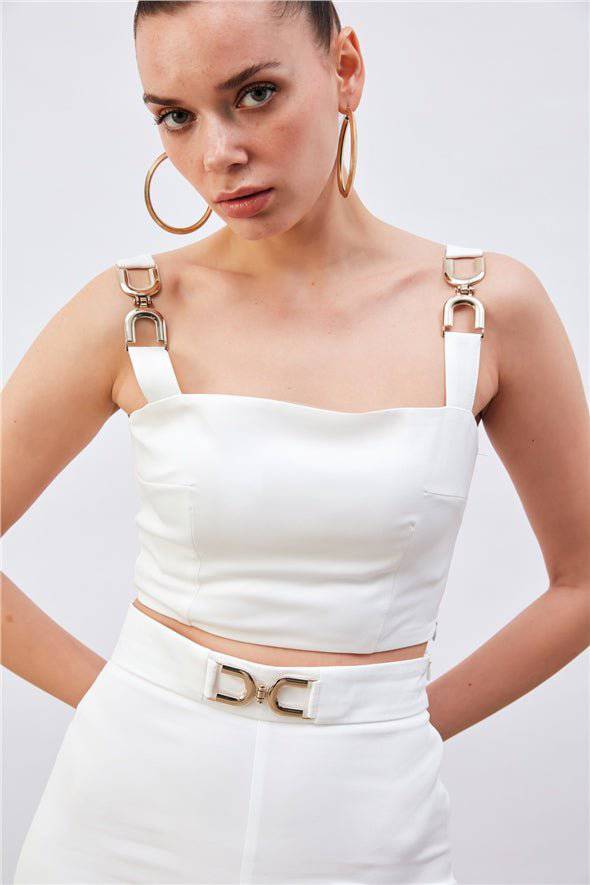 Accessory Detailed Pants - White - LussoCA