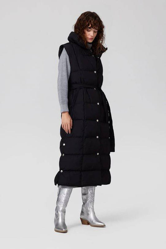 Ankle-Length Puffer Vest - Black - LussoCA
