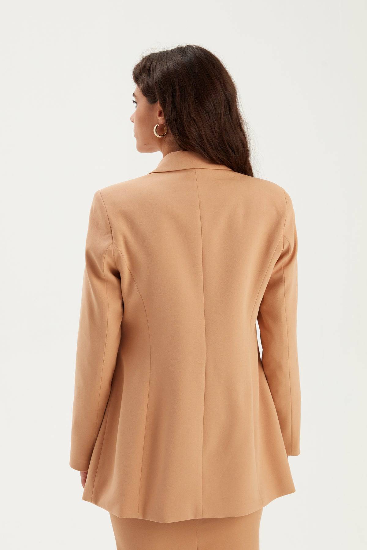 Classic collar slim fit jacket - CAMEL - LussoCA