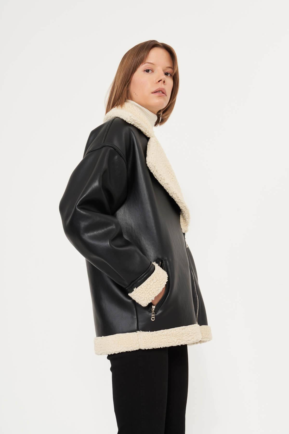 Fleece Lined Leather Milla Jacket - LussoCA