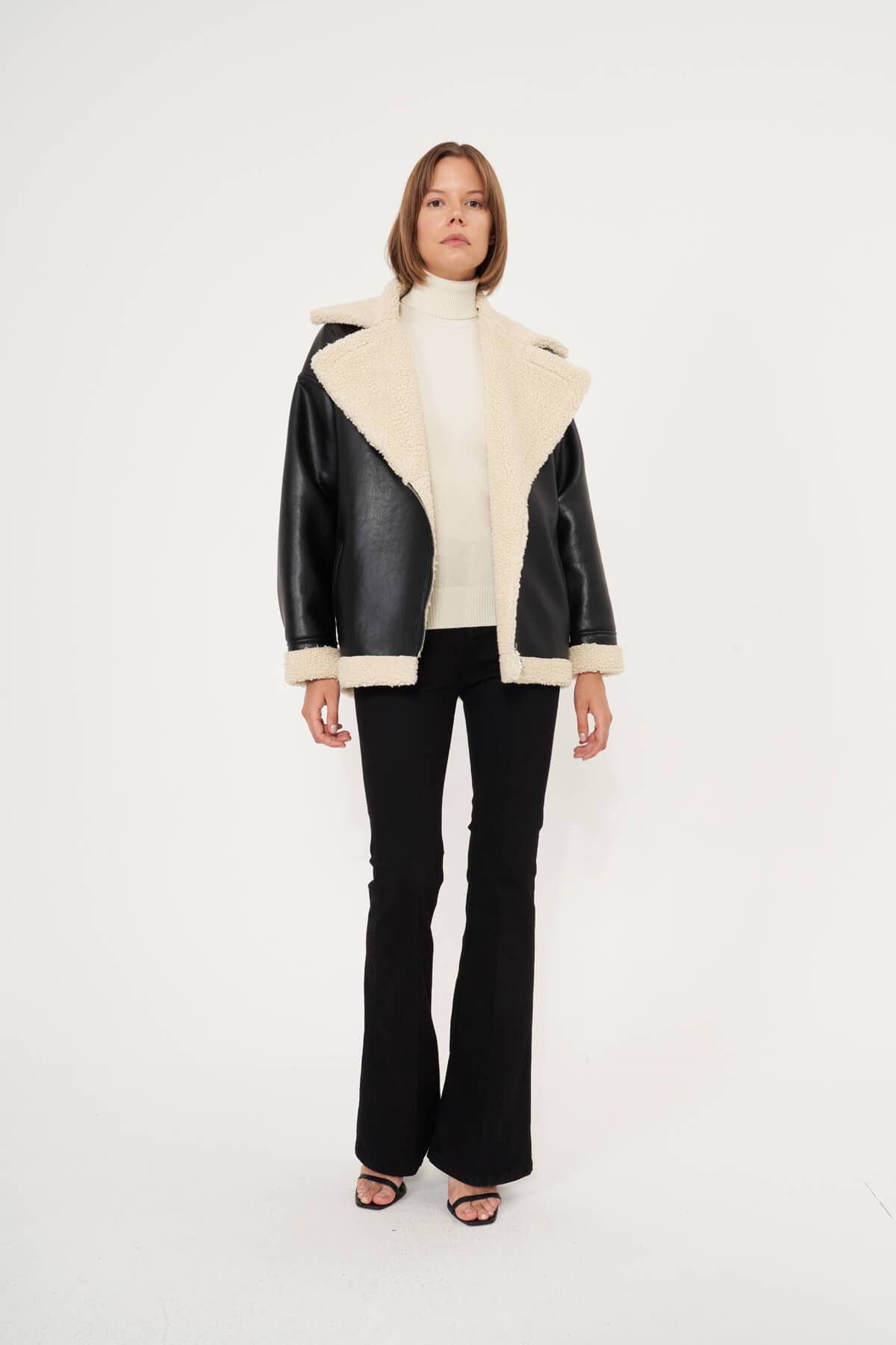 Fleece Lined Leather Milla Jacket - LussoCA