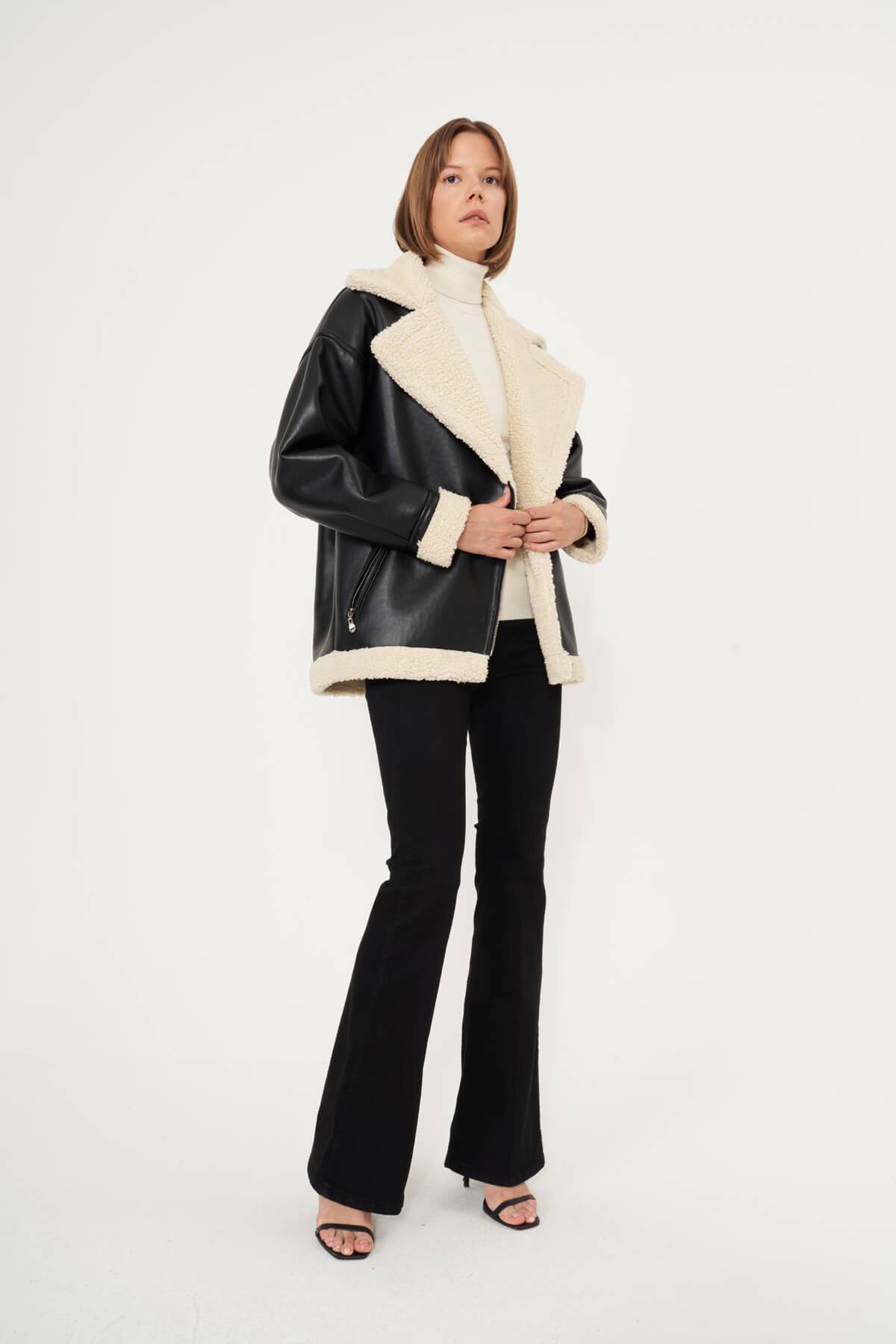 Fleece Lined Leather Milla Jacket - LussoCA