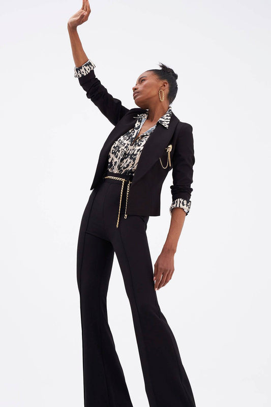 High waisted flared trousers - BLACK - LussoCA