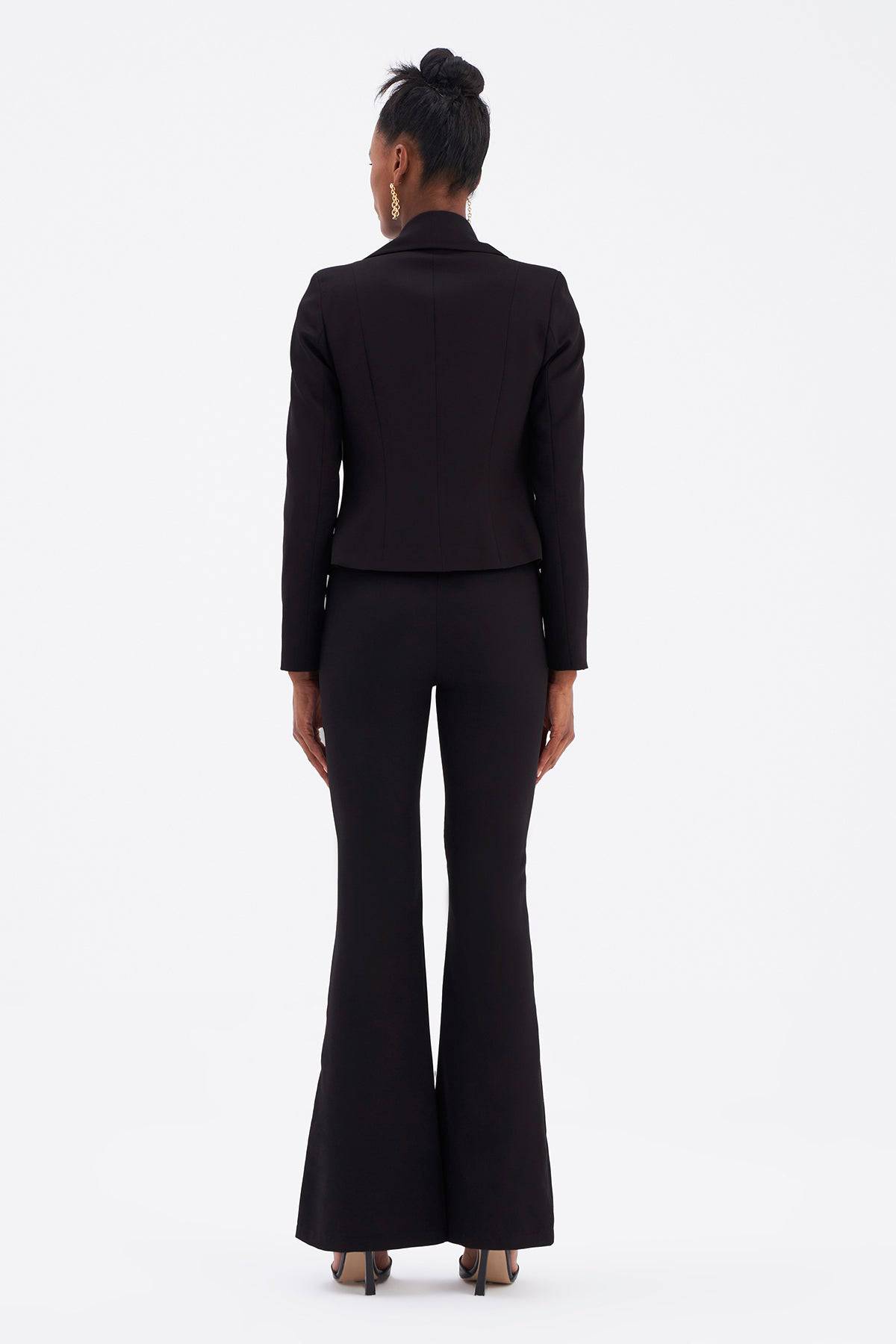 High waisted flared trousers - BLACK - LussoCA