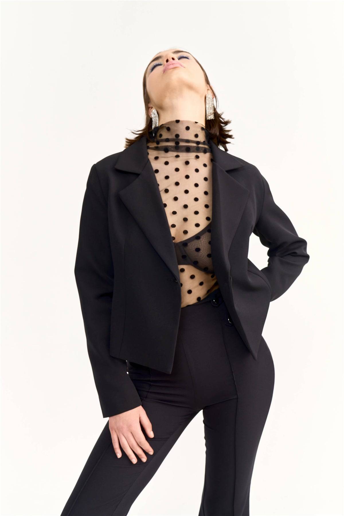 High waisted flared trousers - BLACK - LussoCA