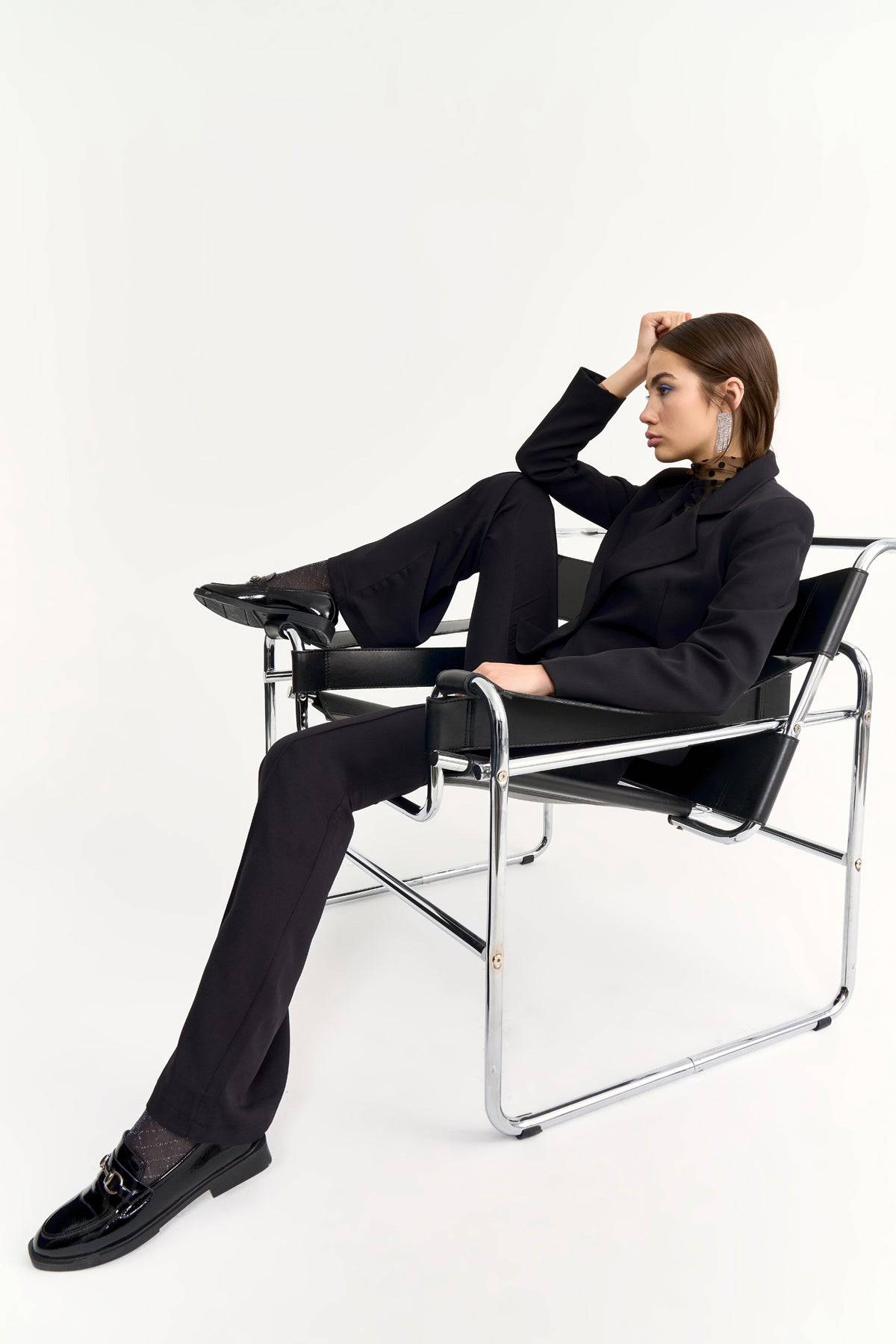 High waisted flared trousers - BLACK - LussoCA