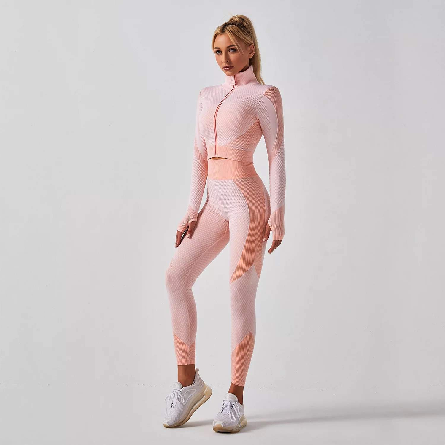 Honeycomb Leggings-Salmon - LussoCA