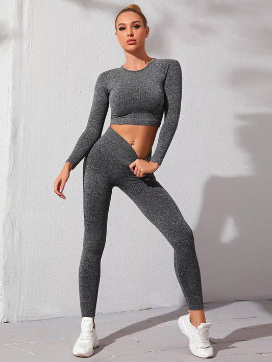 Seamless Yoga Leggings - Charcoal - LussoCA
