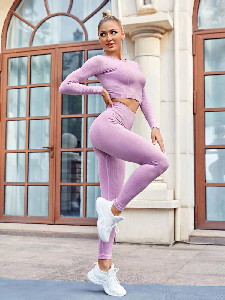 Seamless Yoga Crop Top-Pastel - LussoCA