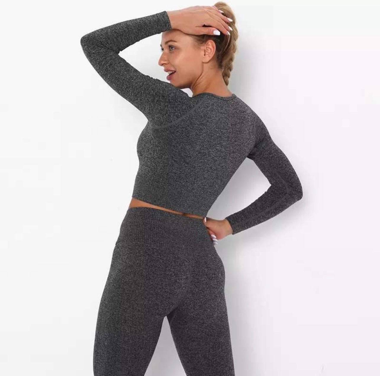 Seamless Yoga Leggings - Charcoal - LussoCA