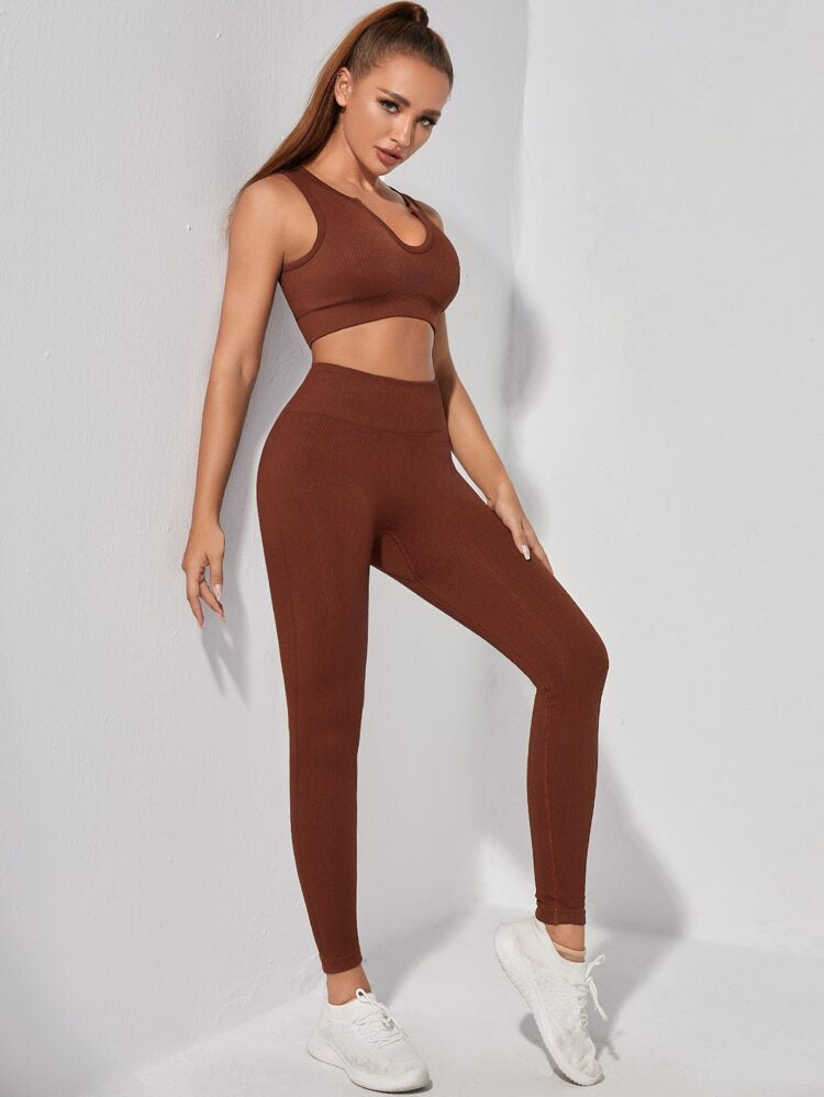 Ribbed Leggings-Brown only $25.28 Lusso CA