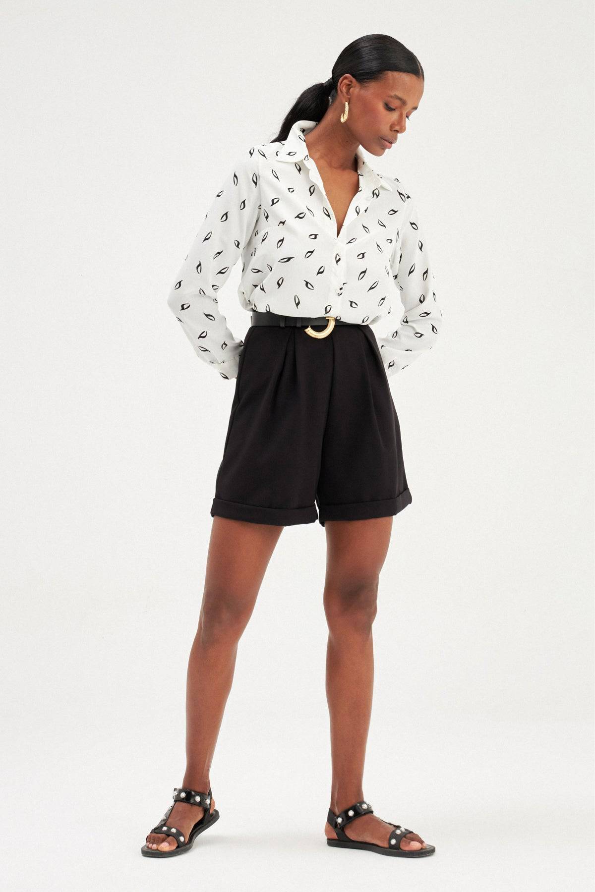 Layered Loose Shorts - BLACK - LussoCA