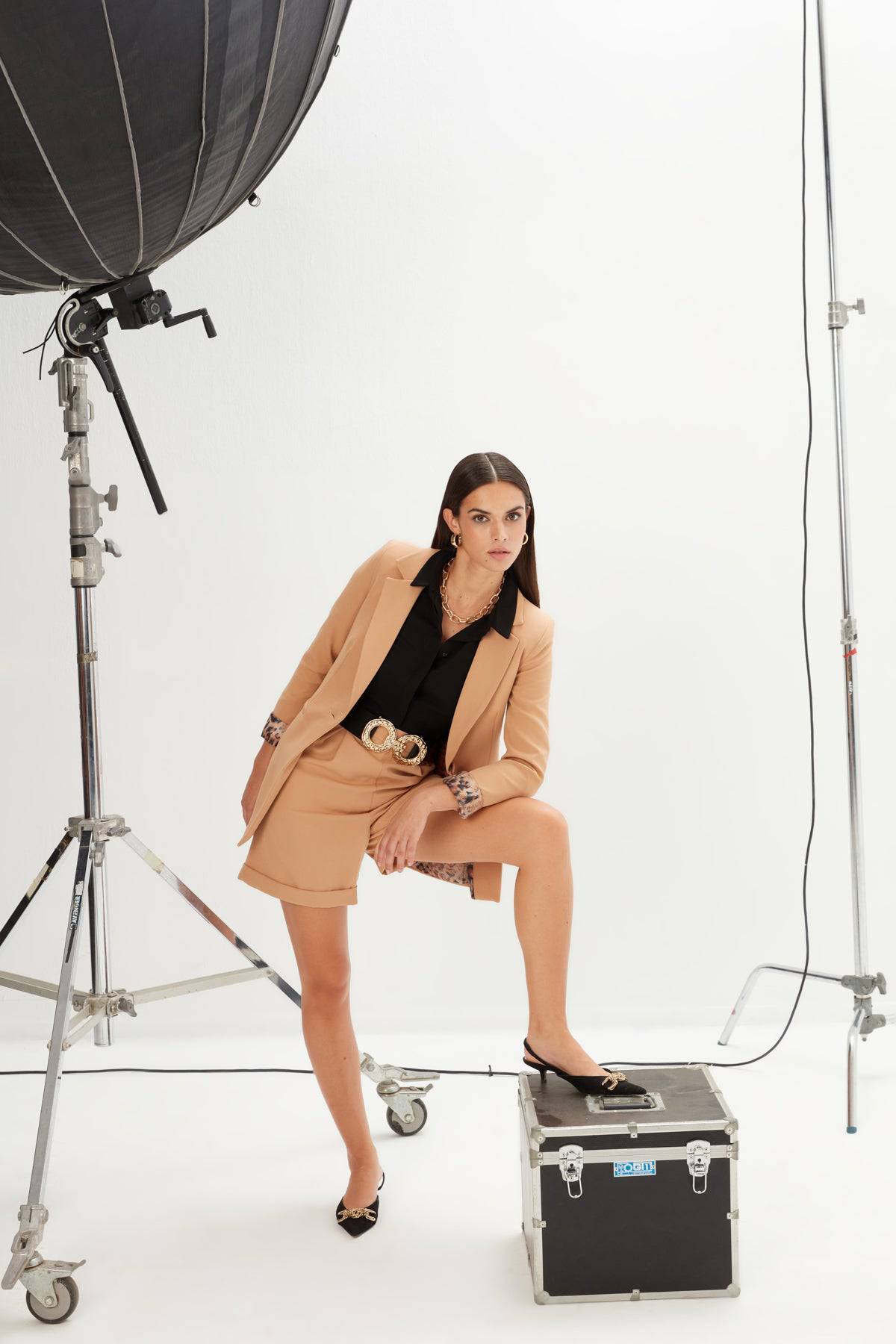 Layered Loose Shorts - CAMEL - LussoCA