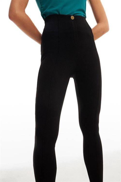 One Button Leggings - Black - LussoCA