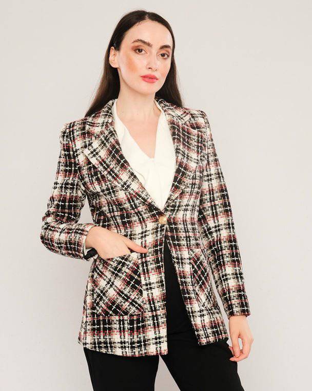 Long Tweed Blazer Jacket - LussoCA