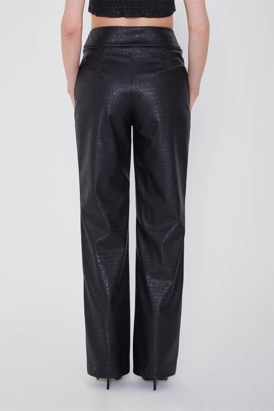 Snake PU Leather pants - Black - LussoCA
