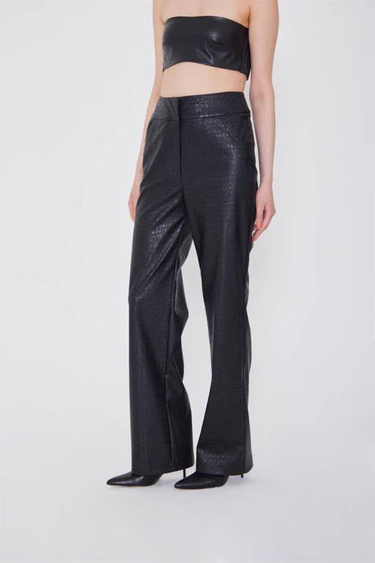 Snake PU Leather pants - Black - LussoCA