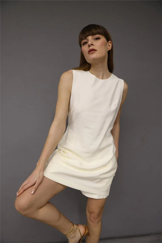 Radiate Elegance Backless Playsuit - White-Jumpsuit-Lefon-LussoCA