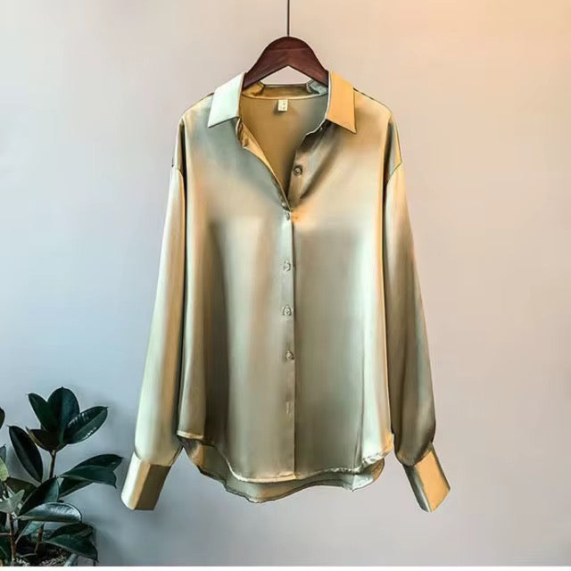 Satin Shirt – women's top by Lusso, view 5