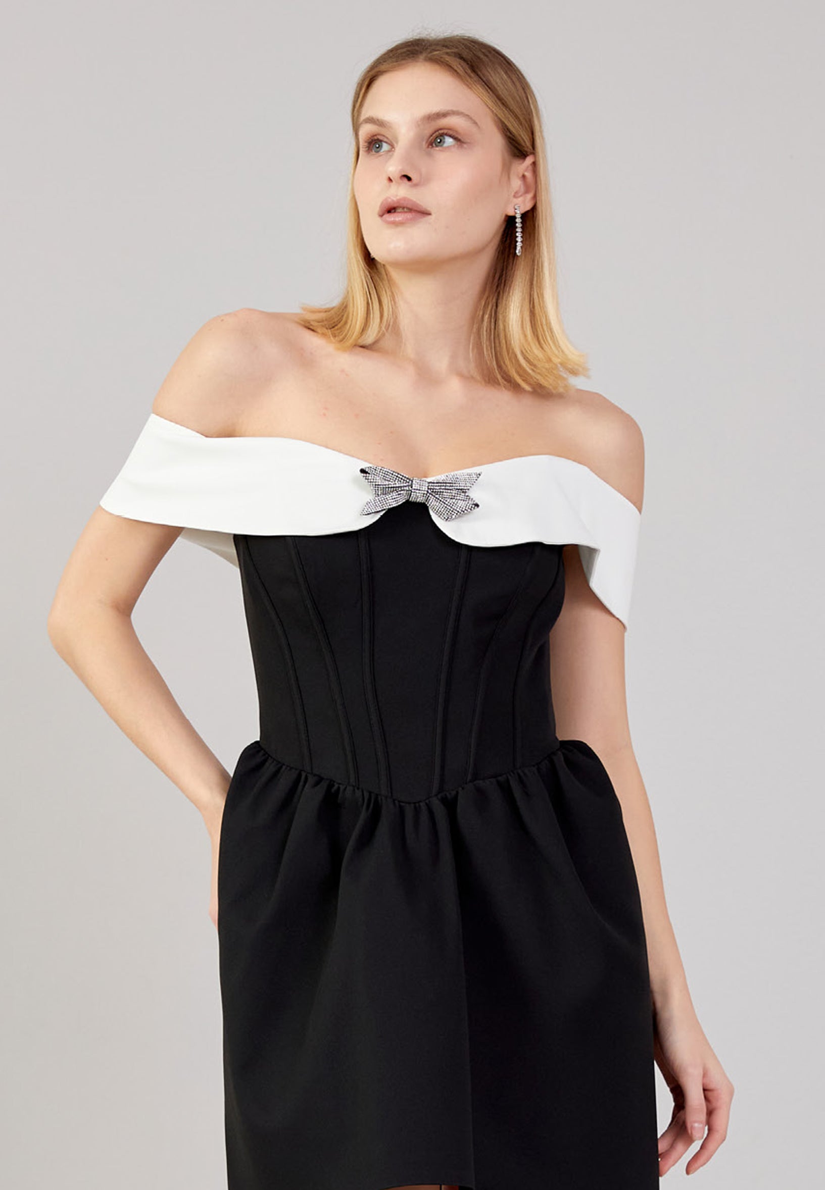 Black and white short dress - LussoCA