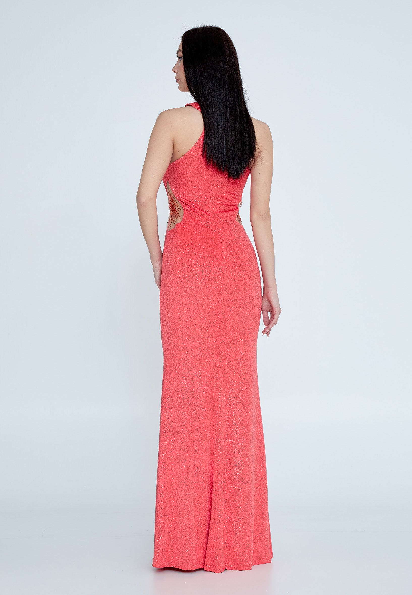 Stretchy long dress in coral - LussoCA