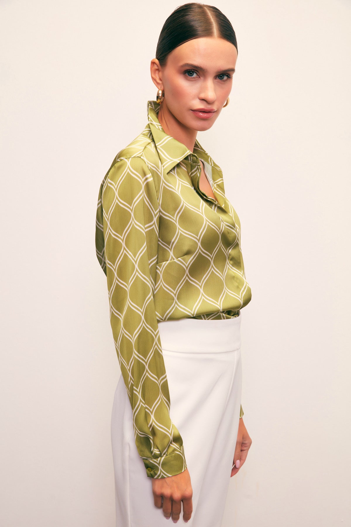 Patterned Classic Shirt - Green