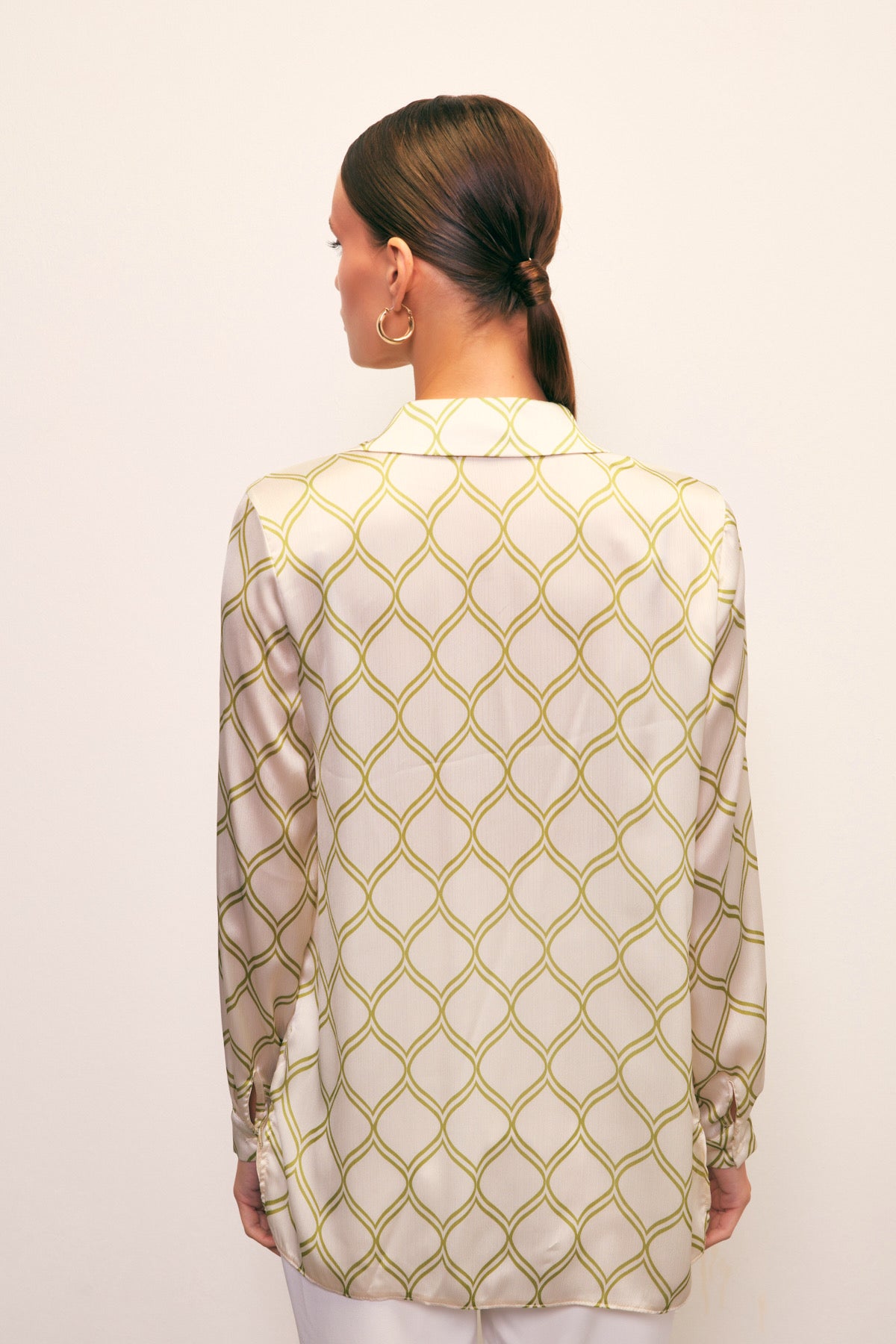 Patterned Classic Shirt - Beige