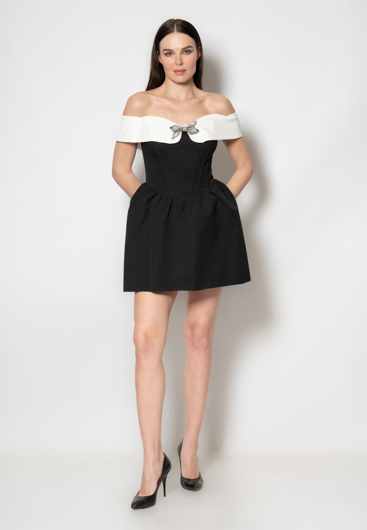 Black and white short dress - LussoCA